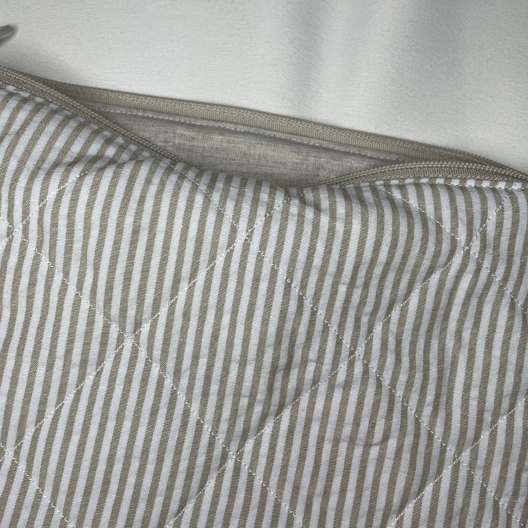 Mini pochette rayée beige