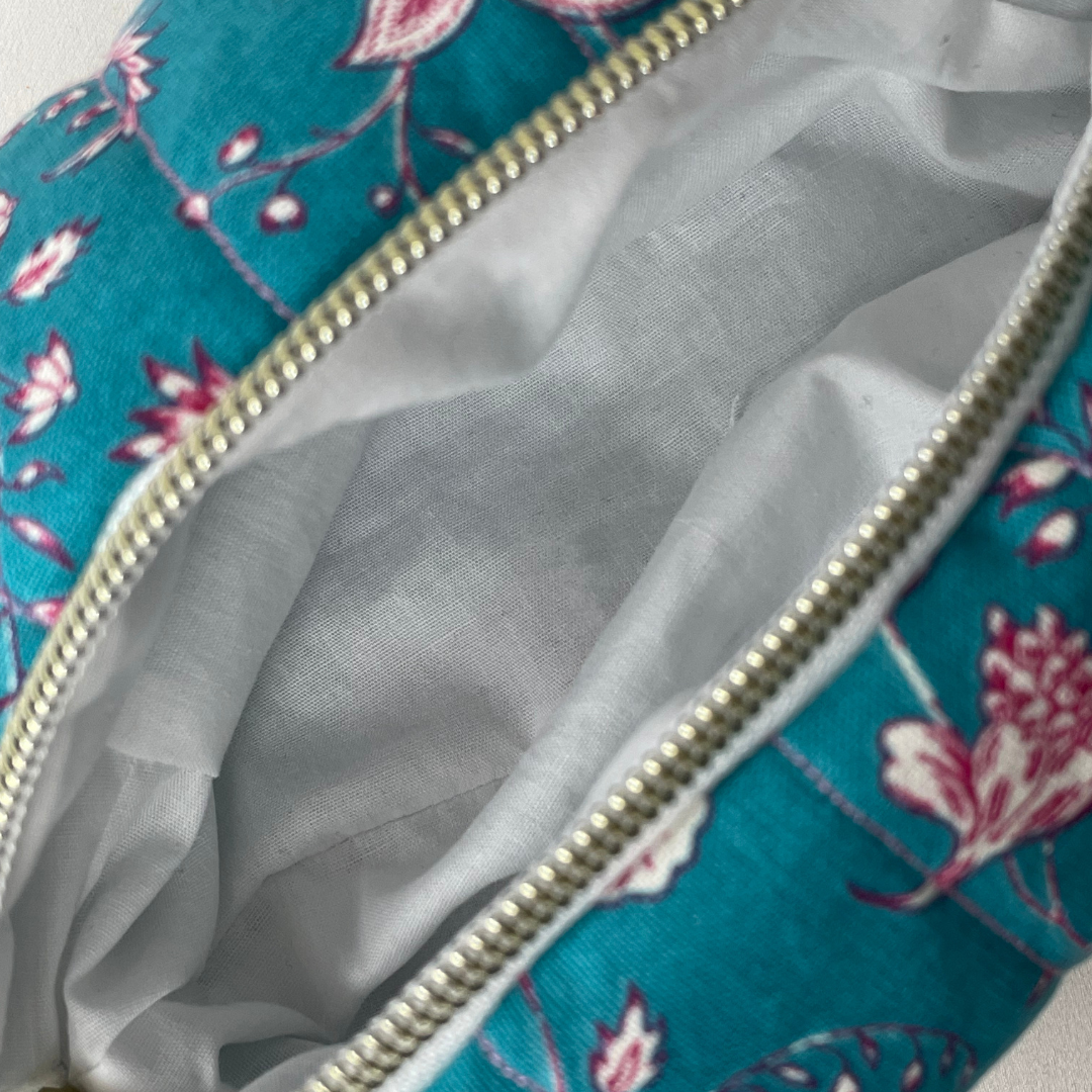 Trousse de toilette mandala bleu et rose - MINI