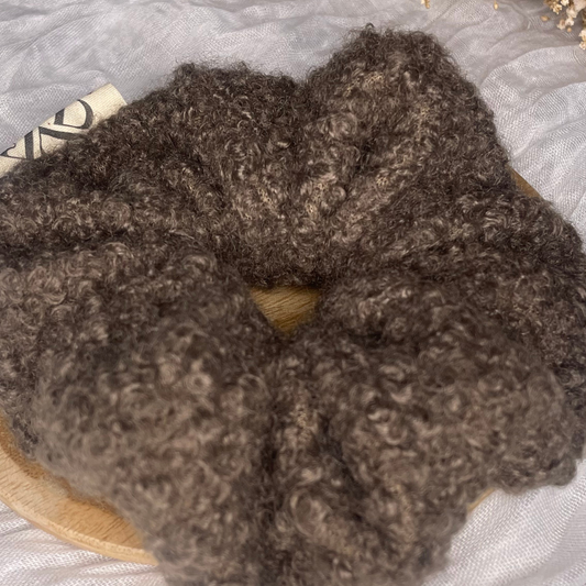 Chouchou bouclettes marron