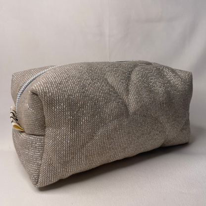 Trousse de toilette beige argenté - MINI