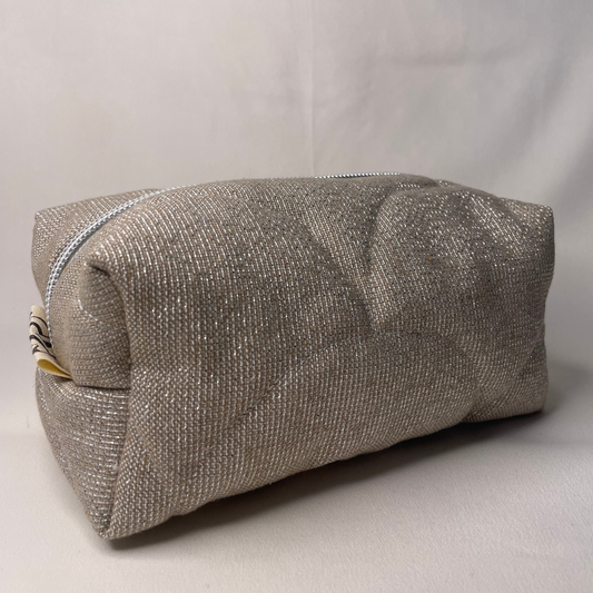 Trousse de toilette beige argenté- MINI