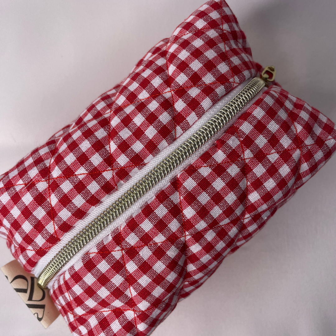 Trousse de toilette vichy rouge - MINI