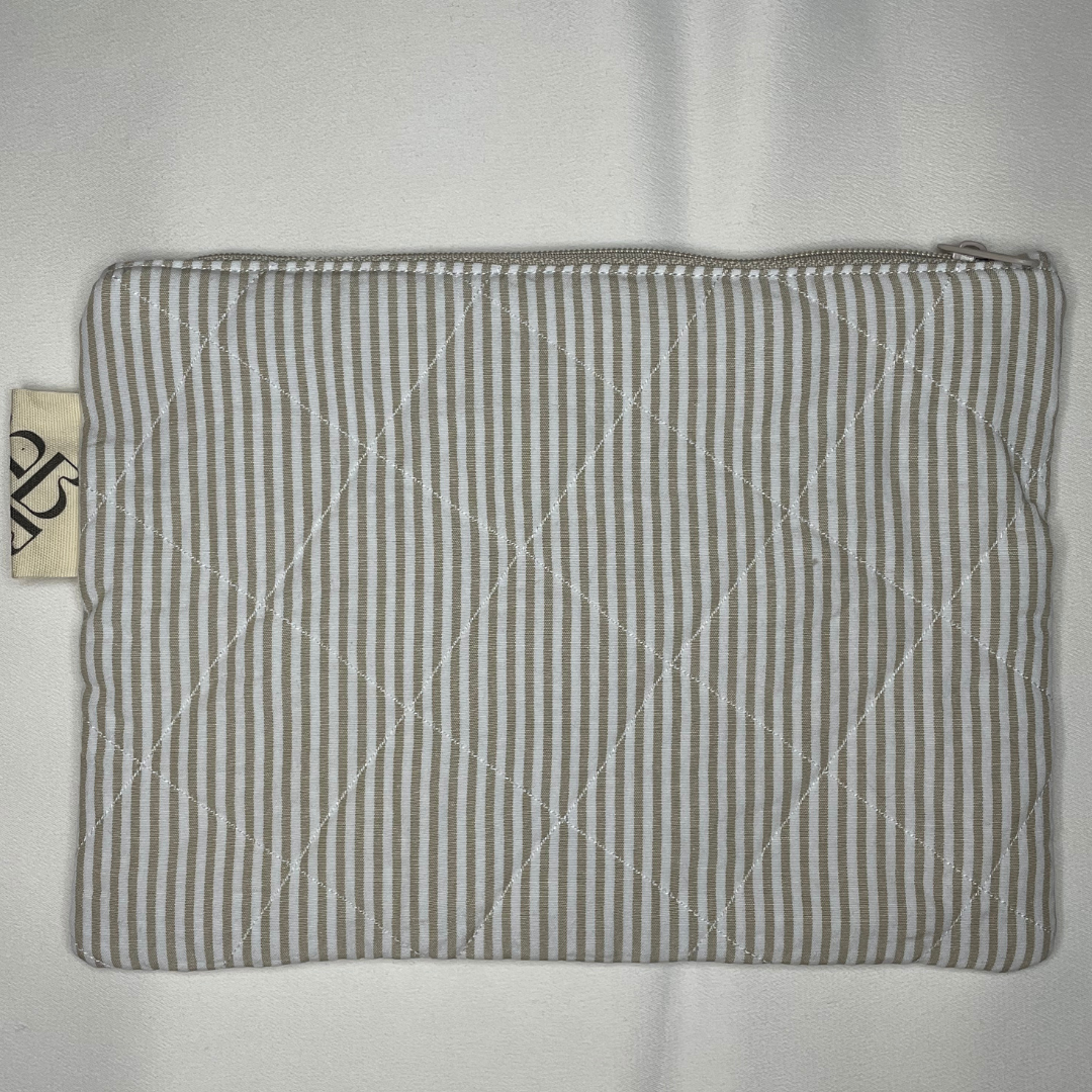 Mini pochette rayée beige