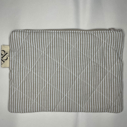 Mini pochette rayée beige