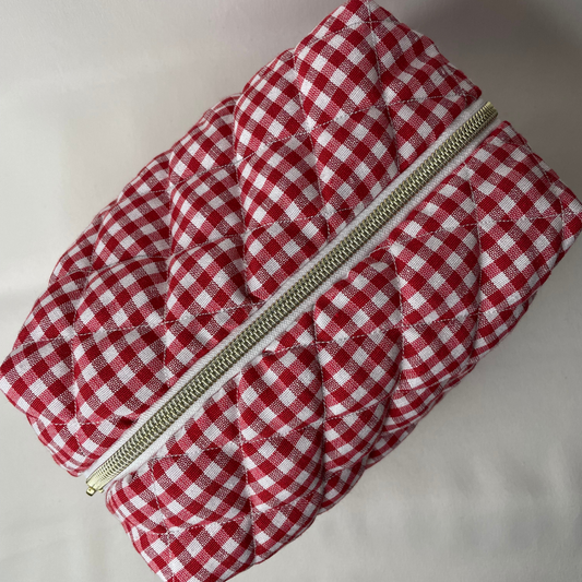 Trousse de toilette vichy rouge - MAXI