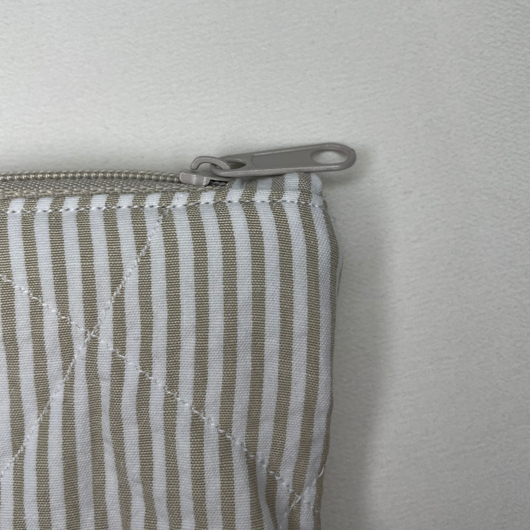 Mini pochette rayée beige