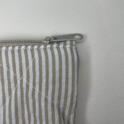 Mini pochette rayée beige