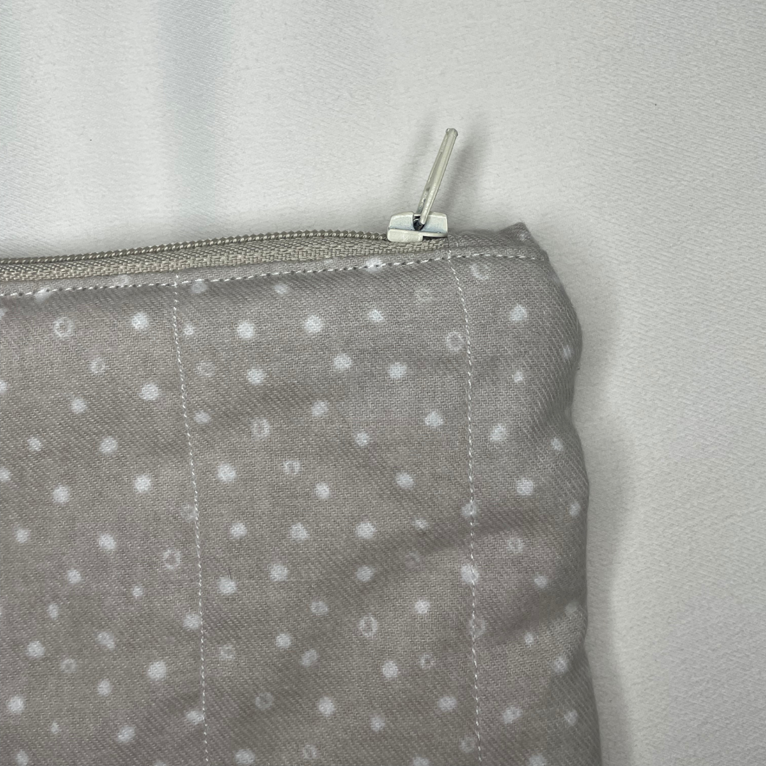 Mini pochette à pois beige