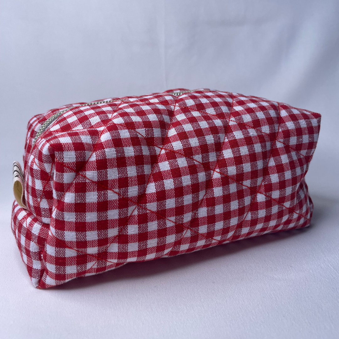 Trousse de toilette vichy rouge - MINI