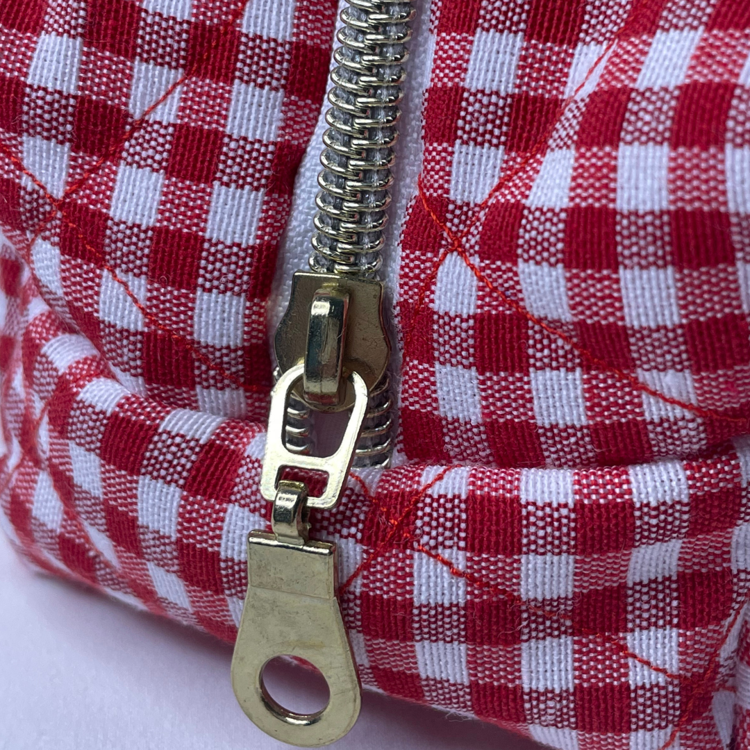 Trousse de toilette vichy rouge - MAXI