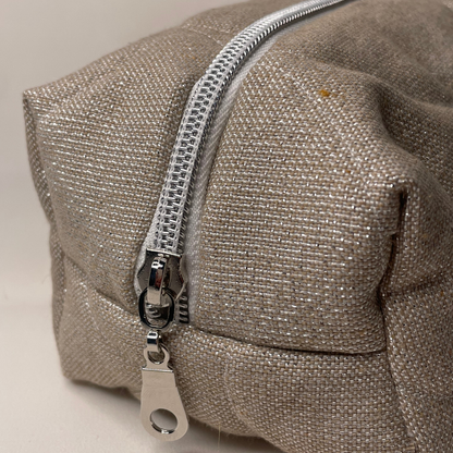 Trousse de toilette beige argenté - MINI