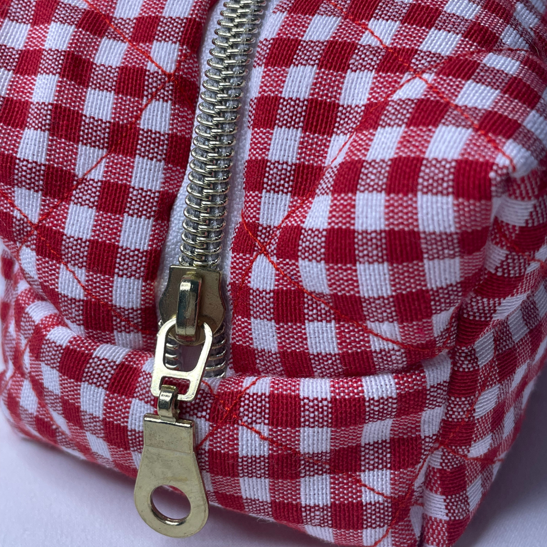 Trousse de toilette vichy rouge - MINI