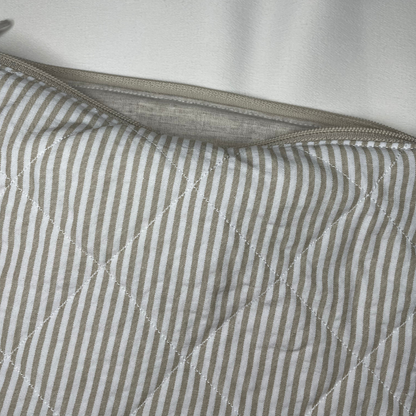 Mini pochette rayée beige
