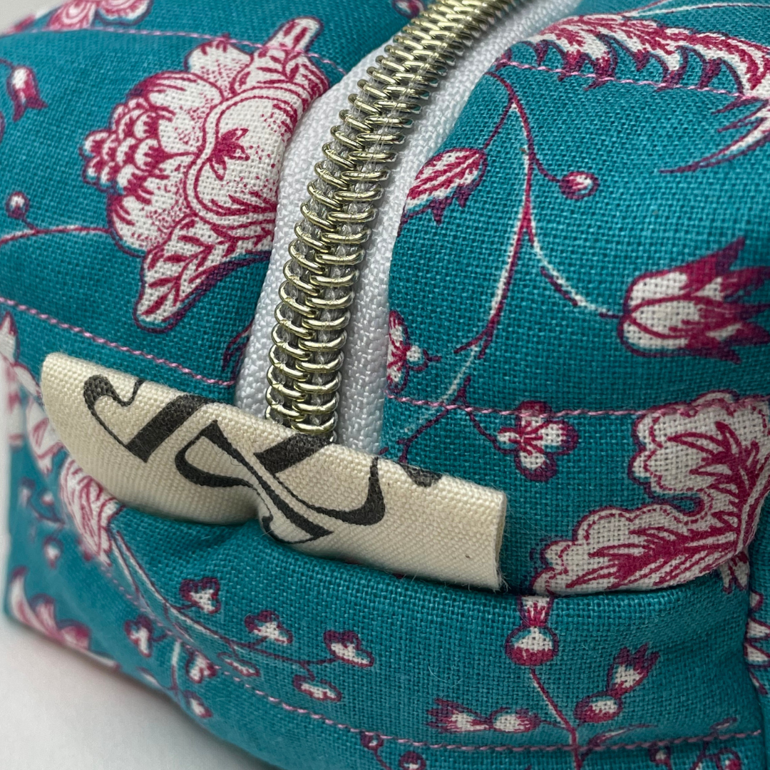 Trousse de toilette mandala bleu et rose - MINI