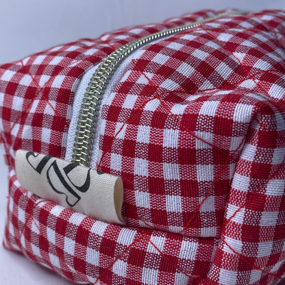 Trousse de toilette vichy rouge - MINI