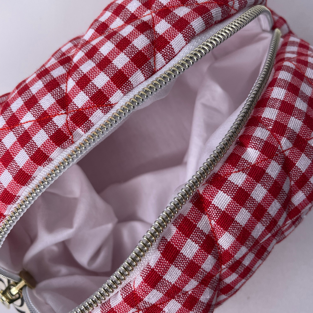 Trousse de toilette vichy rouge - MINI