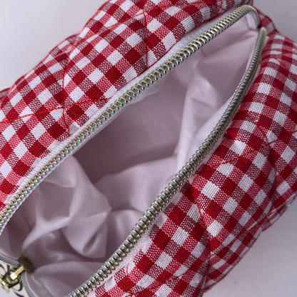 Trousse de toilette vichy rouge - MINI