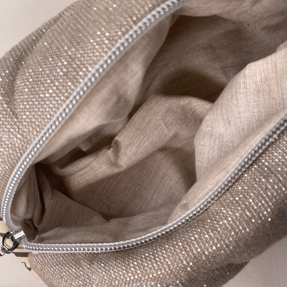 Trousse de toilette beige argenté - MINI