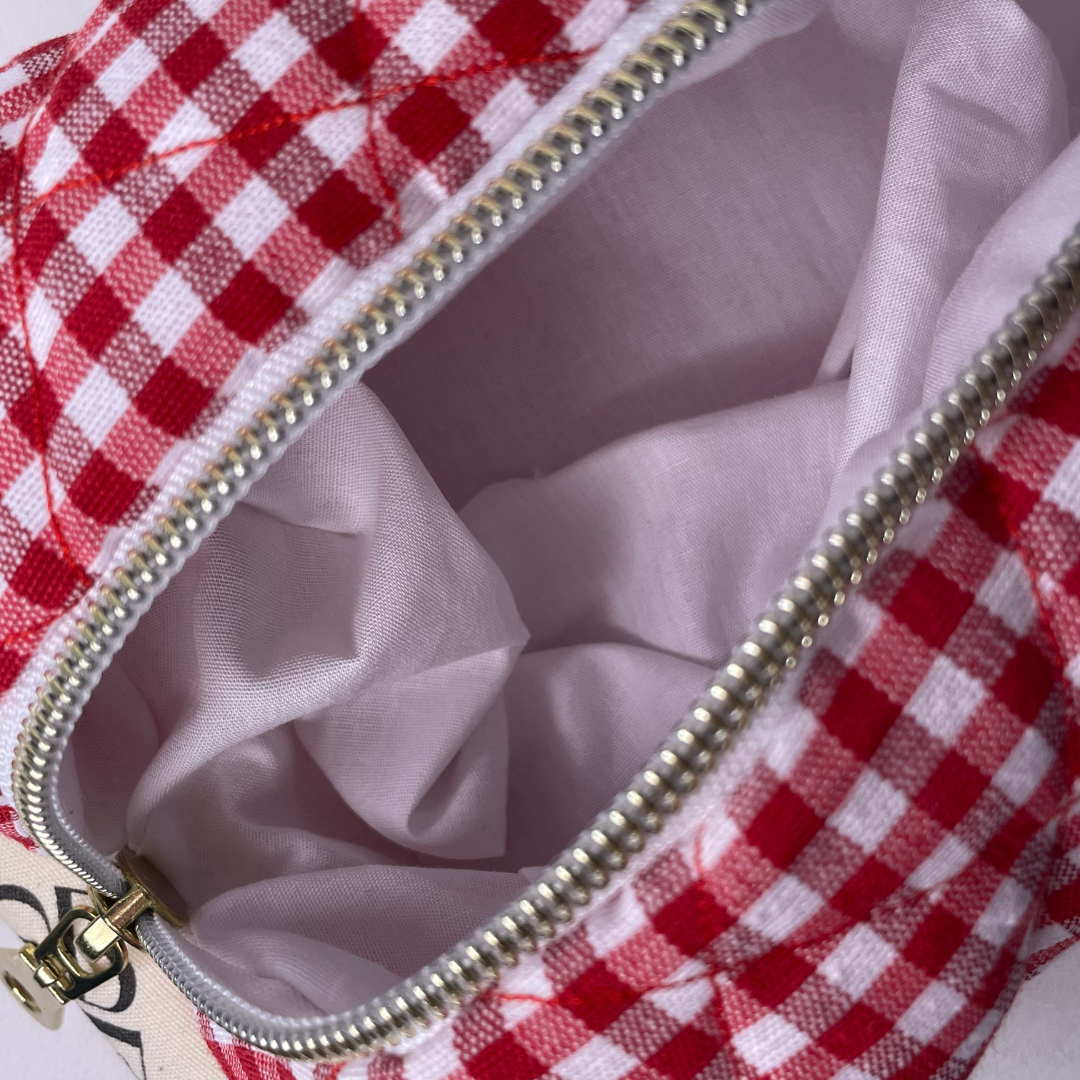 Trousse de toilette vichy rouge - MINI