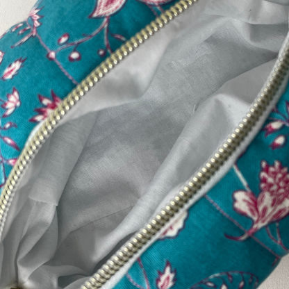 Trousse de toilette mandala bleu et rose - MINI